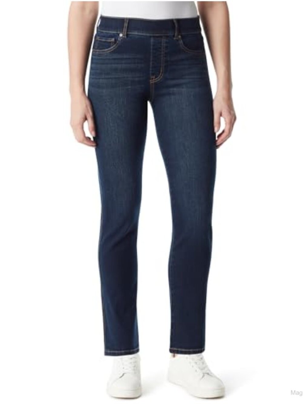 Shape Effect Pull On High Rise Straight Leg Jeans Petite